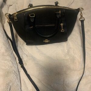 Coach Black Crossbody Bag with Gold Accents